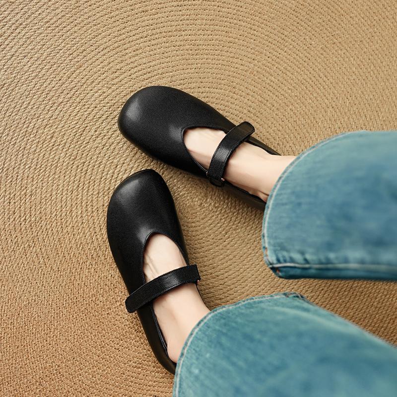 Модные женские новые туфли из овчины на весну и осень с круглым носком, мягкие и удобные, с металлической пряжкой на ремне, на низком каблуке, Мэри Джейн, одинарные туфли