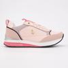 Women's All-pink Sneakers with Thick Sole and Gold Logo