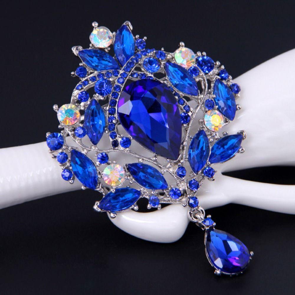 Rhinestone Vintage Flower Badge Zinc Zinc Alloy Lapel Pins Creative Linden Leaf Brooch Tourist Memorial