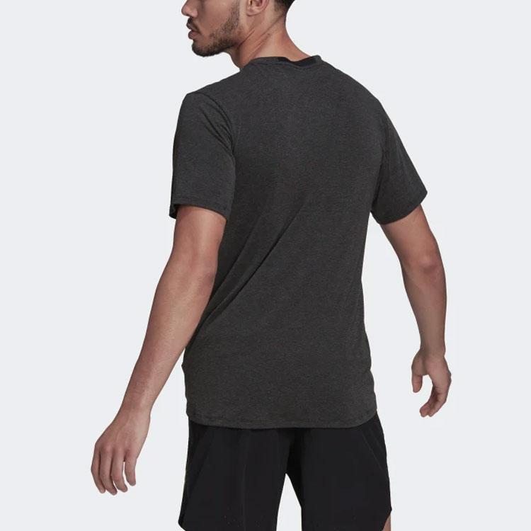 adidas Спортивная футболка для фитнеса с круглым вырезом и коротким рукавом, мужские топы, черные HB9204