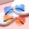 Metal Peach Heart Sunglasses Marine Piece Love Glasses Street Shot Candy Color Heart Sunglasses