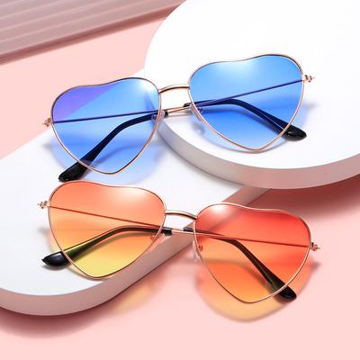 Солнцезащитные очки в форме сердца из металла с персиковым оттенком Marine Piece Love Glasses Street Shot Candy Color Heart Sunglasses