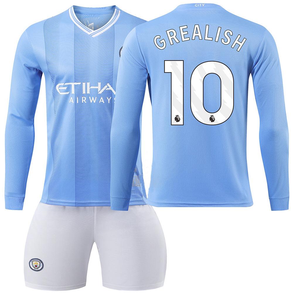 2324 Manchester City football jersey, long-sleeved suit, training jersey, club team jersey, appearance jersey, fan version, quick-drying.