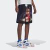 Adidas Свободные спортивные шорты с мультяшным принтом Originals x Kerwin Frost Trefoil, мужские брюки, черные HG8777