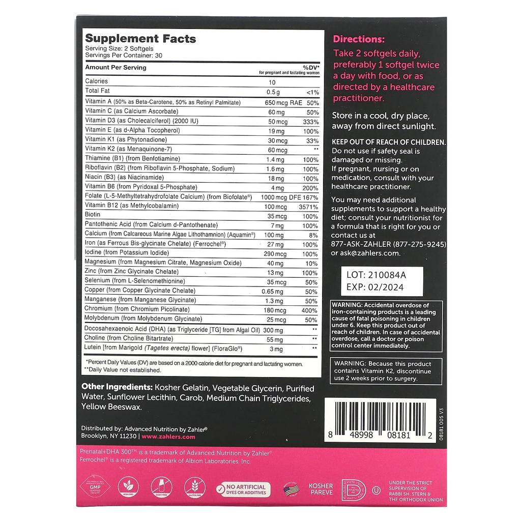 Prenatal + Dha 300, 60 Softgels