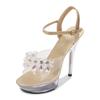 Woman Transparent Super High Heel Summer Female Waterproof Water Drill Sexy Fairy Stiletto Sandals 15cm Heel 5cm Platfrom LFD