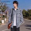Мужская повседневная куртка Jeanswest в ретро-стиле с цветовыми блоками и клеткой, с длинным рукавом