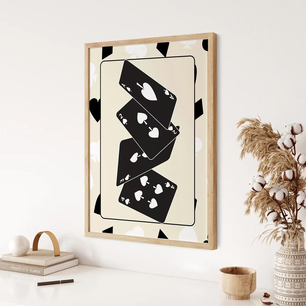 Современный модный эстетический черный туз карты Lucky You Funky Art 8 Ball Wall Art Холст Картина Плакаты для гостиной Домашний декор