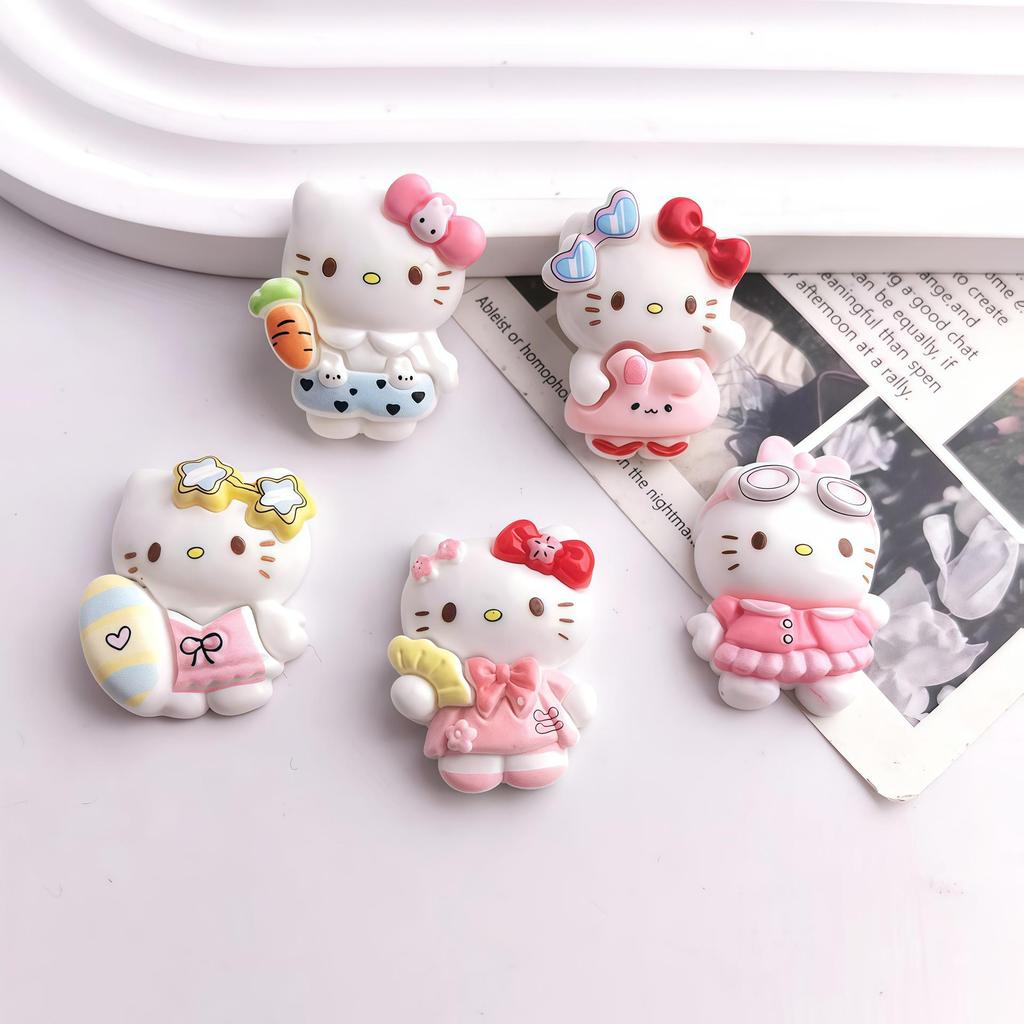Hello Kitty DIY Accessories: Cute Cartoon Swimsuit Resin Ornament for Phone Cases, Shoe Buckles, and Hair Clips