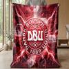 Denmark Football Printed Flannel Blanket Skin Friendly Warm Decorative Throw for Indoor Couch Bed Daily Use