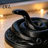 Mysterious Horror Desktop Decor 3D Printed Coiled Snake Ornament, Halloween Gothic Black Figurine, Sculpture for Secret Room Vintage Viper Decoration