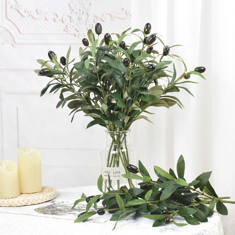 С оливковыми фруктами, искусственная оливковая ветвь, искусственные растения ручной работы, украшение для рабочего стола