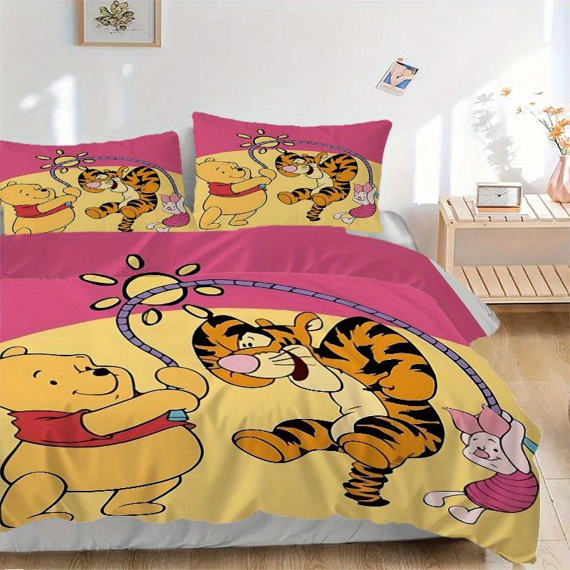 3pcs set Pooh Bear Tigger1pc of quilt cover+2pcs of pillowcase, no core, print bedding, All Seasons Bedroom Setting035