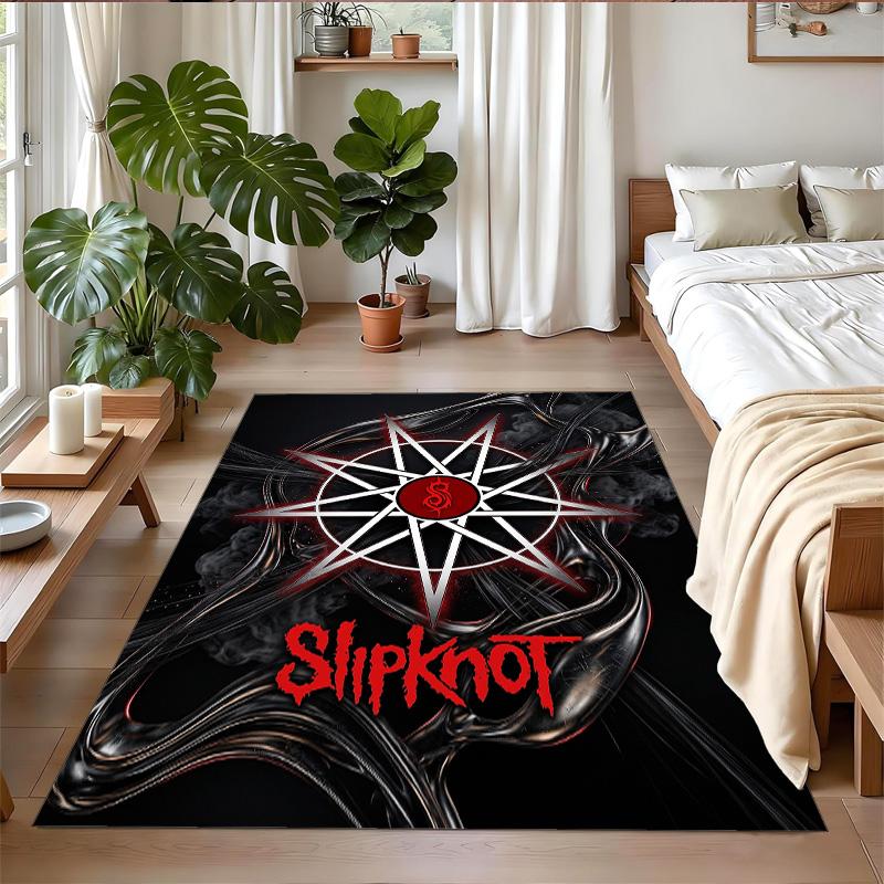 Slipknot Print Crystal Velvet Plush Rug Wear?Resistant Anti?Slip Floor Mat For Indoor Household Decoration