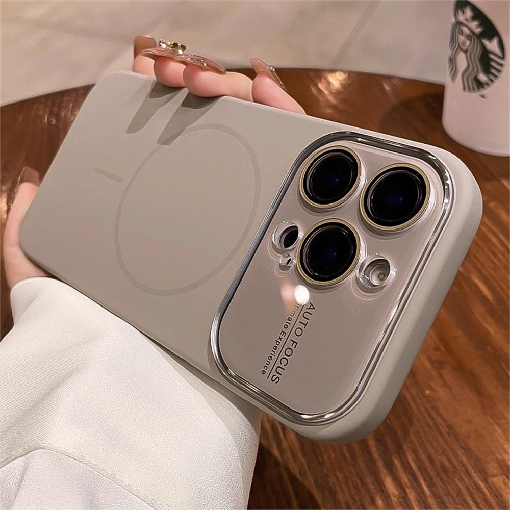 Продвинутый Жидкий Силикон Для Чехла Телефона Magsafe Для iPhone 17 Pro Max 16 14 15 13 Магнитная Зарядка Защитная Крышка Стеклянного Объектива