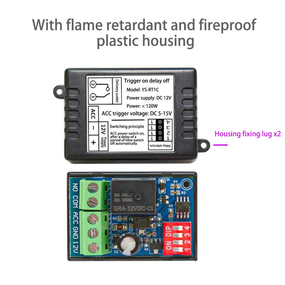 12V Timer Relay On-Off Automotive Digital Delay Relay Electric Delay Timer Switch Cycle Time Delay Module With Casing