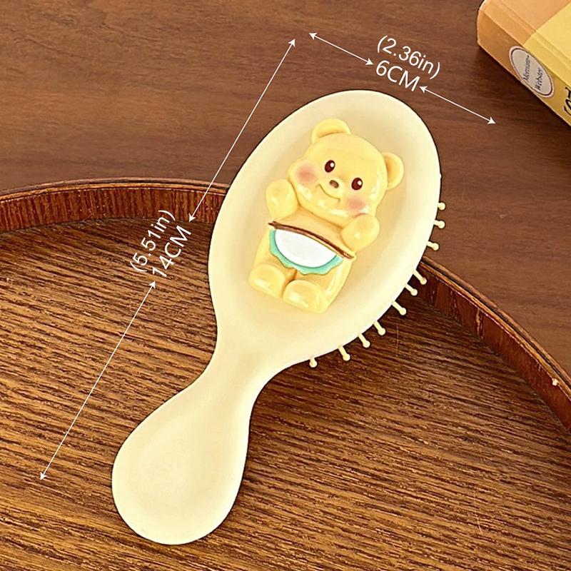 Милый медведь-масло складные расчески для массажа головы мультяшная портативная расческа для волос с воздушной подушкой щетка для волос складная массажная расческа инструменты для укладки