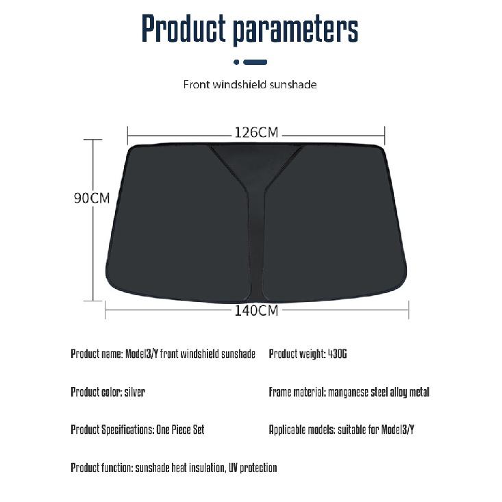 Car Windshield Sun Shade Covers Visors Front Window Sunscreen Protector Parasol Coche For Tesla Model 3 Y Sunshade