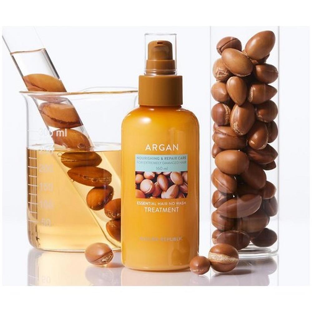 Nature Republic Argan Essential Hair No-Wash Treatment 160ml – Leave-In Care, Shine Boost, Korean