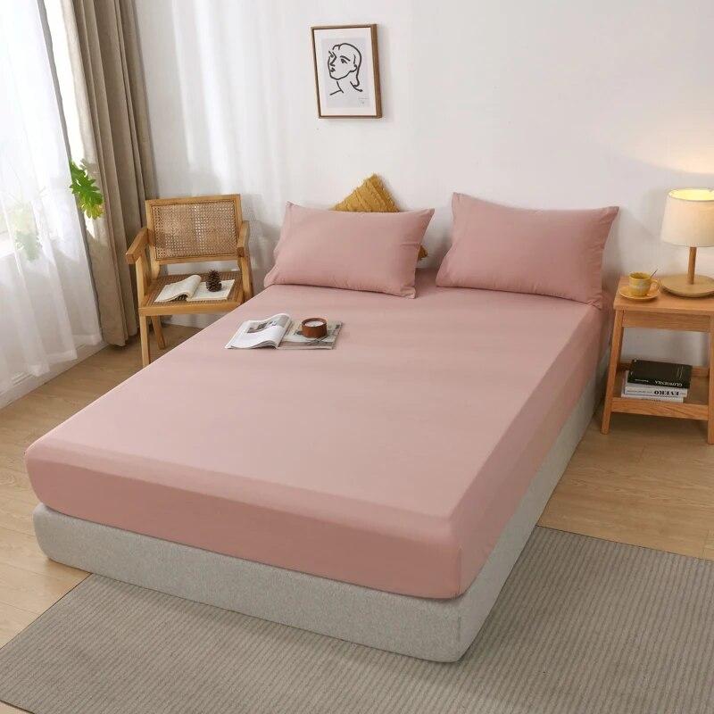 Высококачественный защитный чехол для матраса из 100% хлопка, регулируемая простыня 160x200, без наволочки, в клетку