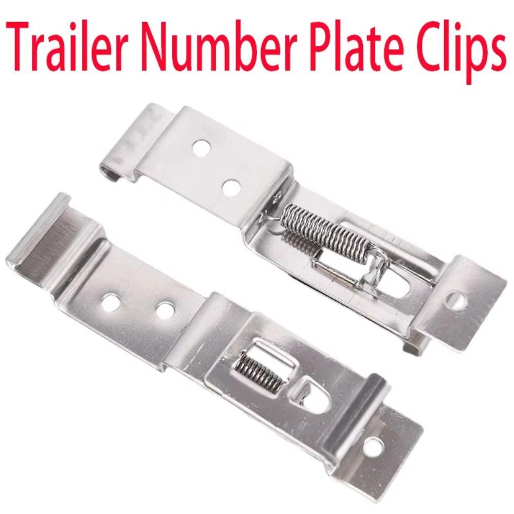 4pcs Rectangular Trailer Number Plate Clips Number Plate Frame Holder Transportation