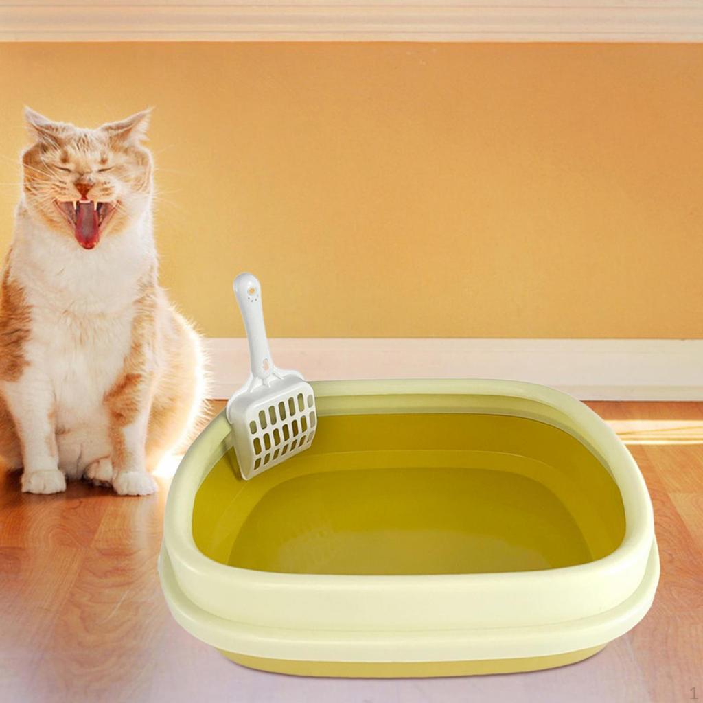 Cat Box Anti Slip Bottom Durable Easy Cleaning Toilet for Small ,Large Cats