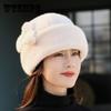 Меховая шапка для женщин зимой, имитация меха норки, модная кожаная теплая шапка с чехлом для носка