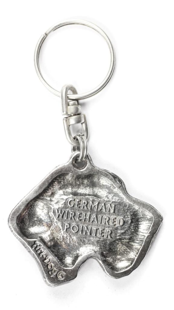 German Wirehaired Pointer - Silver-plated Pendant with a Dog In a Decorative Box, Handbag Decoration, Backpack Pendant by Art-Dog Brand
