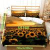 2/3pcs Fashion Duvet Cover Set, Sunflower Landscape Print Bedding Set, Soft Comfortable Duvet Cover, For Bedroom, Guest Room