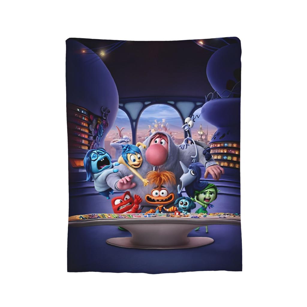 Inside Out Wool Blanket Cartoon Action Comedy Funny Throw Blankets for Sofa Bedding Lounge 125*100cm Rug Piece,
