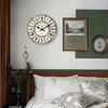 Large Wall Clocks for Living Room Decor 16 Inch Round Decorative Clocks for Walls Non Ticking Wall Clock Battery Operated(No Solid Wood, It is with MD
