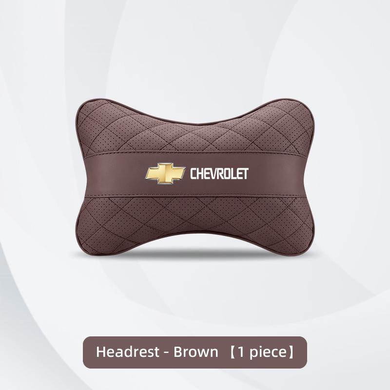 AABHJ1 Nappa Leather Car Headrest Neck Pillow Waist Cushioning For Chevrolet Spark Captiva Cruze Malibu Equinox Trax Camaro Blazer