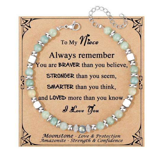 Inspirational Healing Bracelets Gifts for Women, Sunflower Natural Stone Beads Bracelet, Adjustable Cord Jewelry for Birthday, Anniversary Gifts