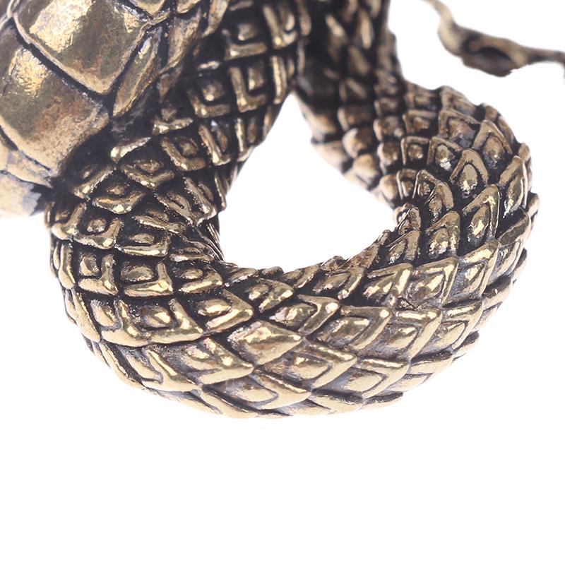 1Pc Antique Bronze Mini Snake Statue Miniature Figurines Zodiac Animal Interior Desk Decorations Tea Pets Ornaments Brass Crafts