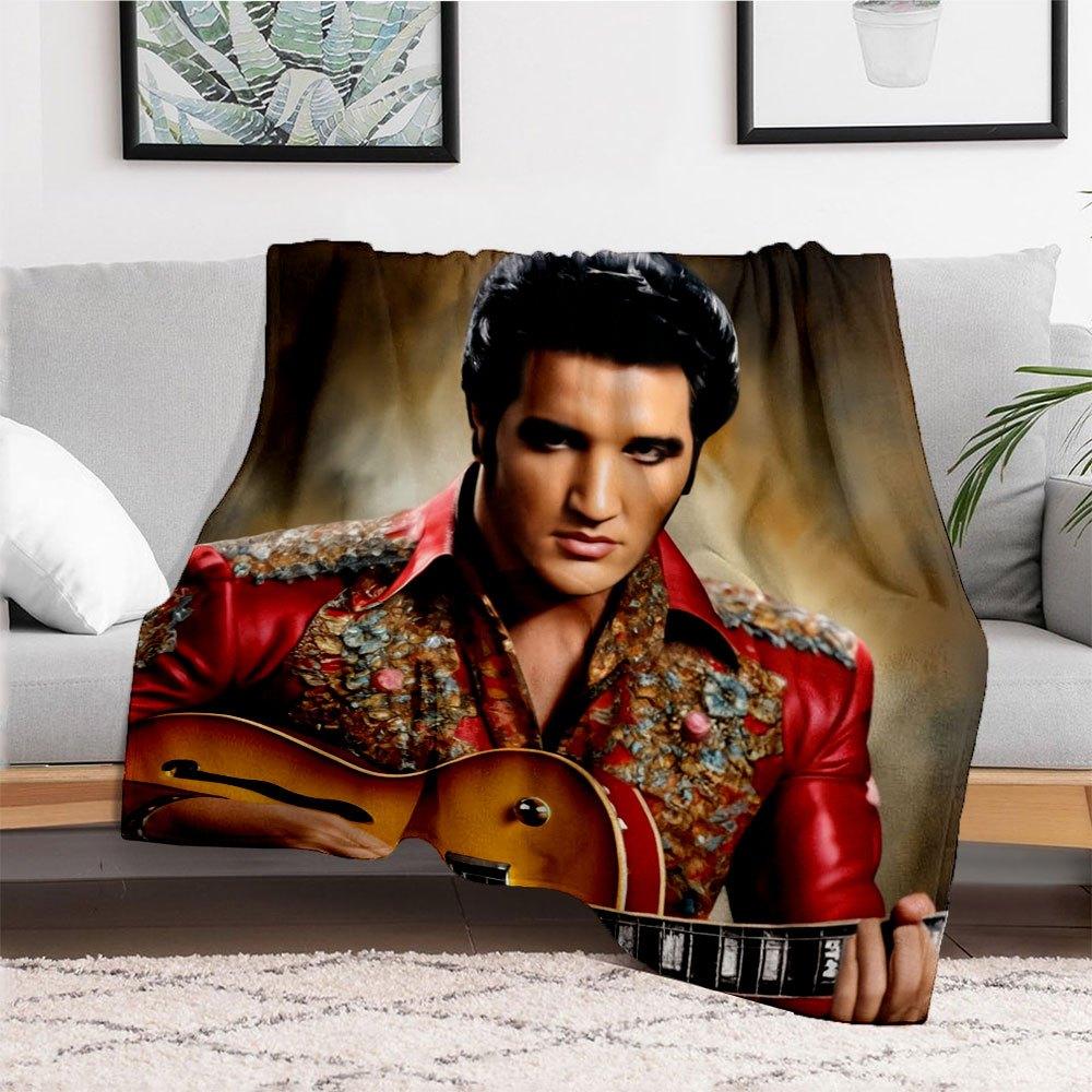 "Elvis Presley Inspired Floral Embroidered Jacket"Blanket Flannel Throw Blanket for Sofa, Bed, Travel, Camping, Office, Couch, Chair, And Be