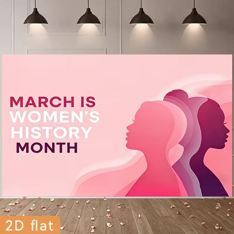 2D March is Women's History Month Backdrop 230x180cm Large Event Banner Background