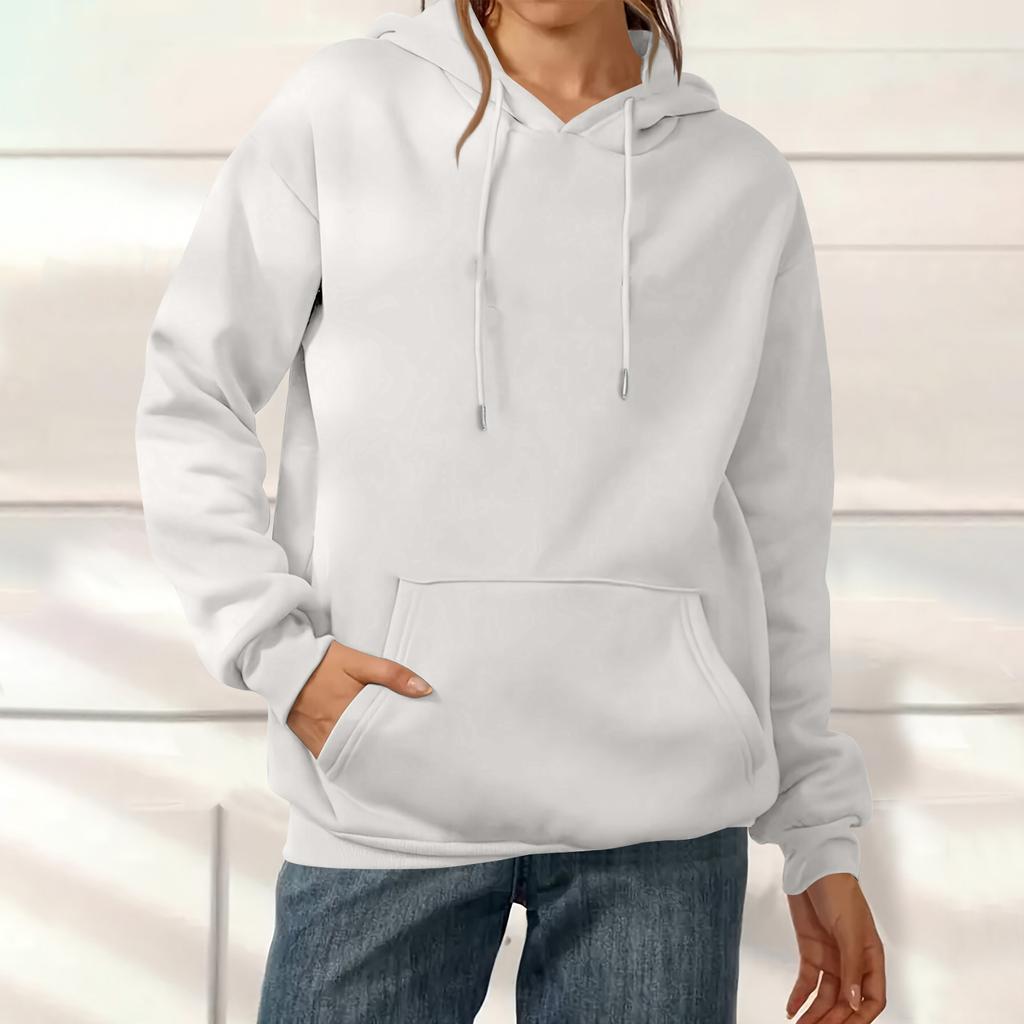 Women's Fashion Solid Color Casual Long Sleeve Hoodie