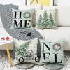 Christmas Tree Element Linen Material Pillowcase Warm Home Decoration Sofa Cushion Bedroom Pillowcase