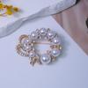 High-End European & American Pearl Rhinestone Brooch - Anti-Exposure Pin & Alloy Buckle Accessory