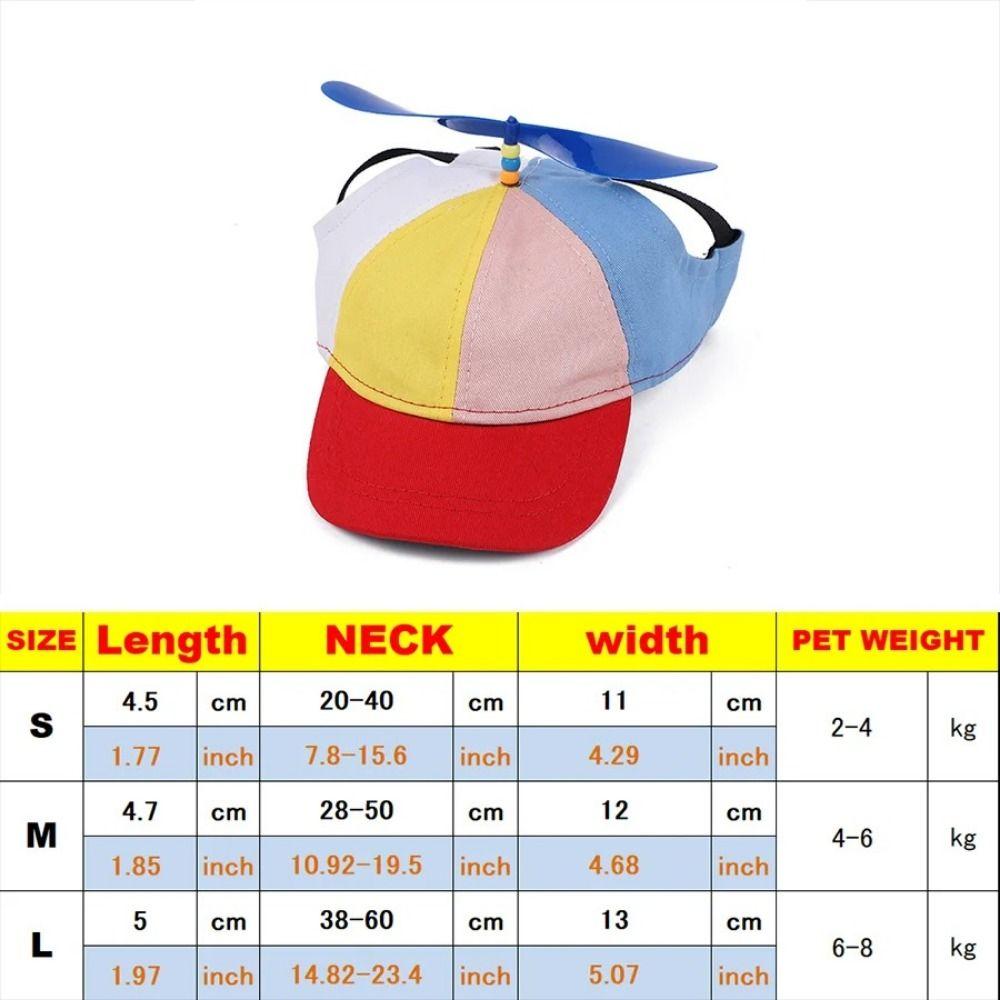 Detachable Dog Baseball Cap Breathable Dogs Helicopter Top Hat Funny Pet Propeller Hat  Puppy