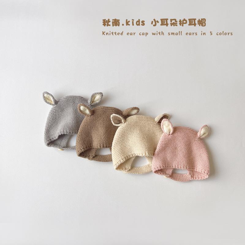 0-2 Years Baby Hat Autumn Winter Ear Rabbit Knitted Kids Hat Baby Girls Baby Boys Cute Wool Hat Baby Accessories Newborn