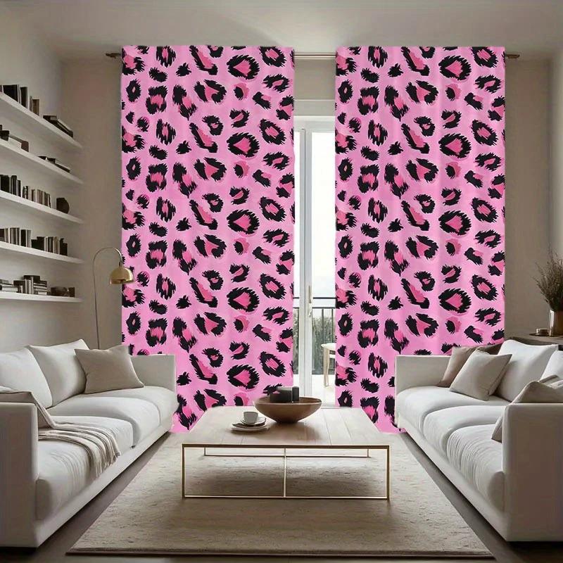 Классические шторы с розовым леопардовым принтом, шторы-кулиски 30*65, для спальни и гостиной, украшение дома, украшение комнаты