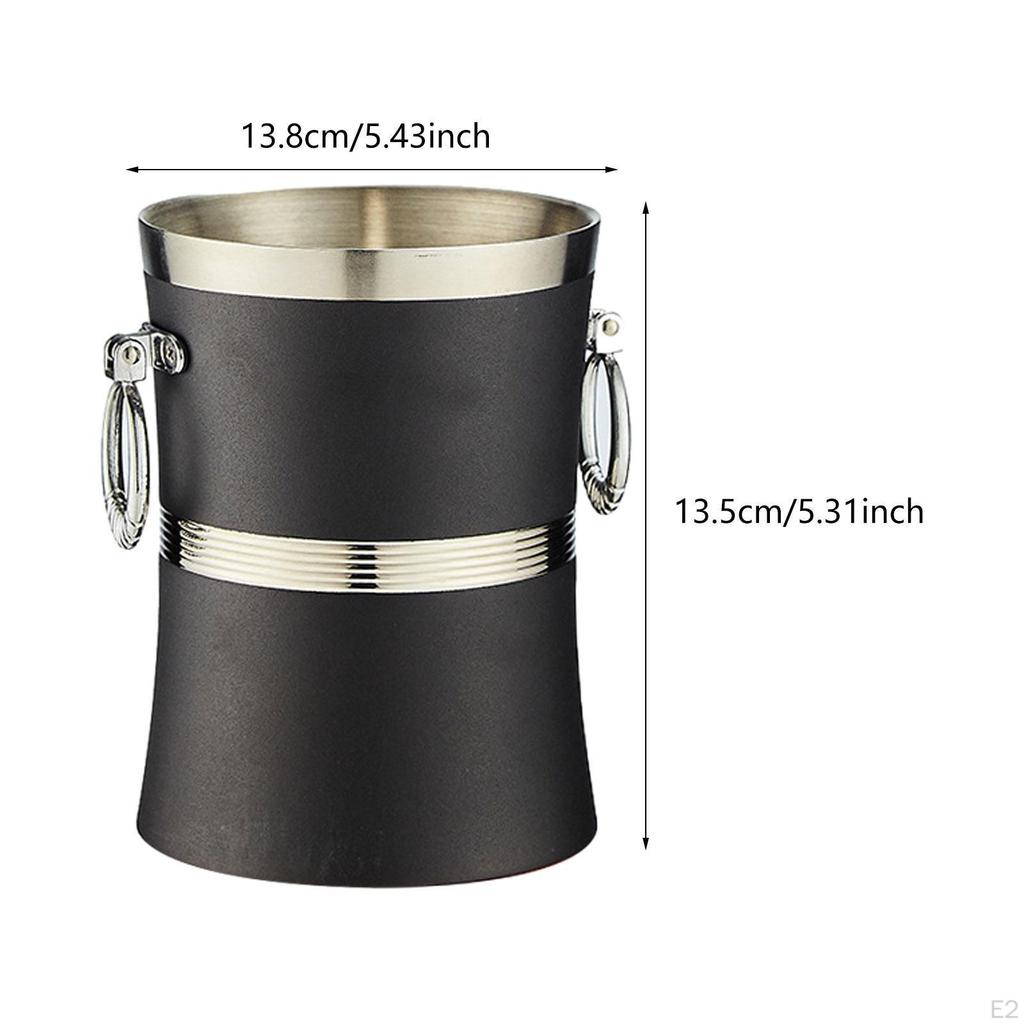 2L Portable Ice Bucket for Drinks Metal Beverage Chilling Tub BBQ