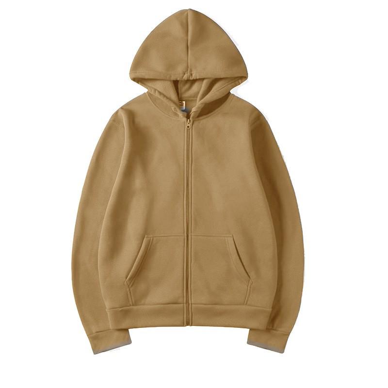 Унисекс Кардиган Худи на молнии однотонный для осенне-зимней спортивной одежды - Европейский и американский стиль