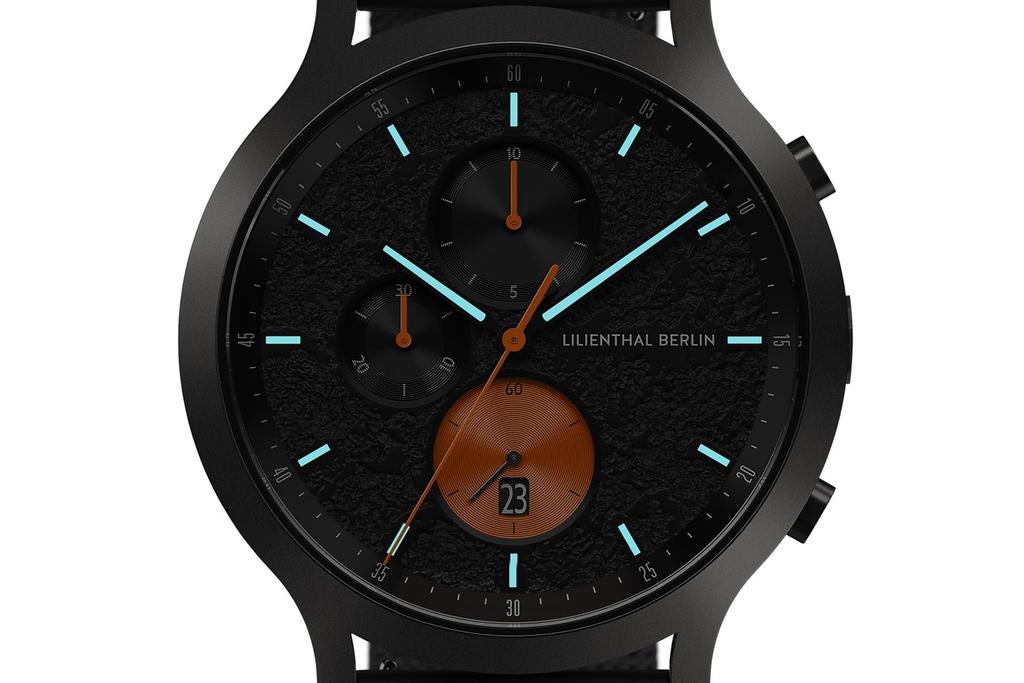 Lilianthal Berlin Limited Edition Chronograph Watch with Date Made in Gray Display, Germany, C01-LE-VOLII-B023F, Men's,