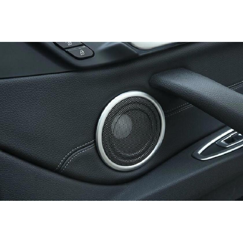 For BMW X1 2016- F48 ABS silver inner door speaker ring cover trim 4pcs