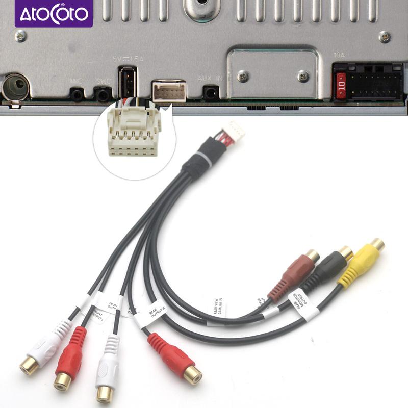 For Pioneer DMH-130BT AVH-241EX DMH-340EX AVH-240EX Car Radio Stereo Unit 12Pin RCA Wire Harness Adapter Front Rear Subwoofer