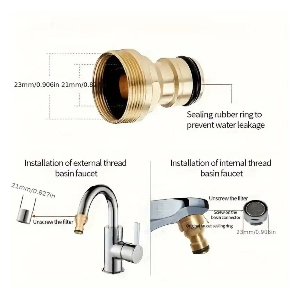 Aluminum Zinc Zinc Alloy Faucet Tap Connector 15-23mm Garden Water Hose Pipe Garden Outdoor