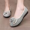 Летние новые туфли из ткани Old Beijing для женщин и мам, дышащие туфли на плоской подошве для женщин среднего возраста
