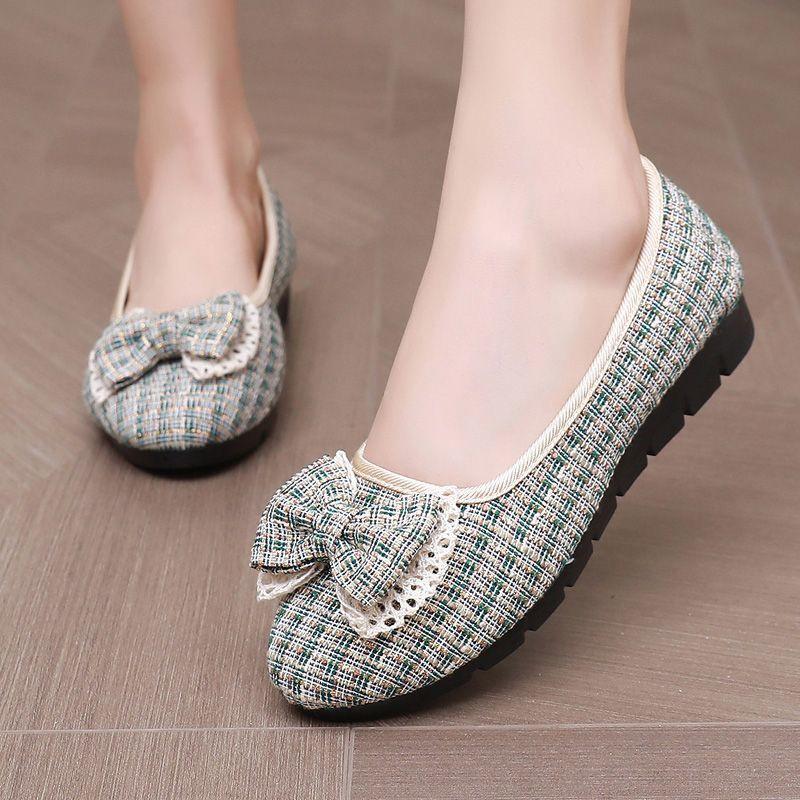 Летние новые туфли из ткани Old Beijing для женщин и мам, дышащие туфли на плоской подошве для женщин среднего возраста
